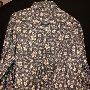Floral denim shirt